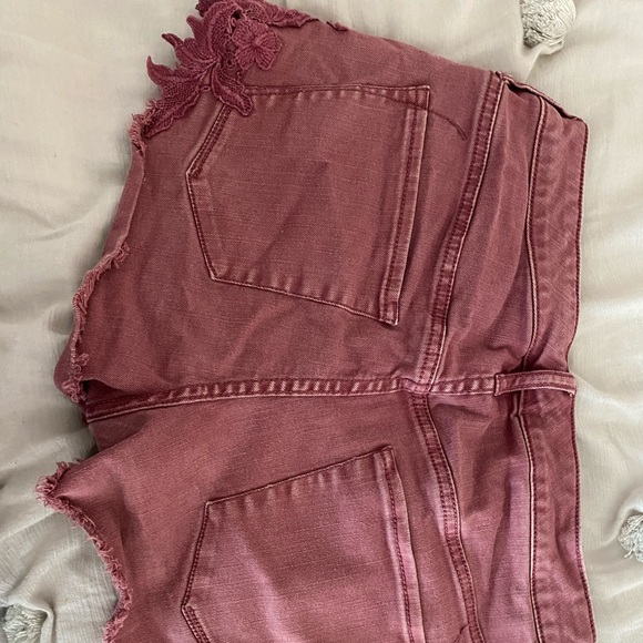 Maroon denim shorts - Picture 2 of 3